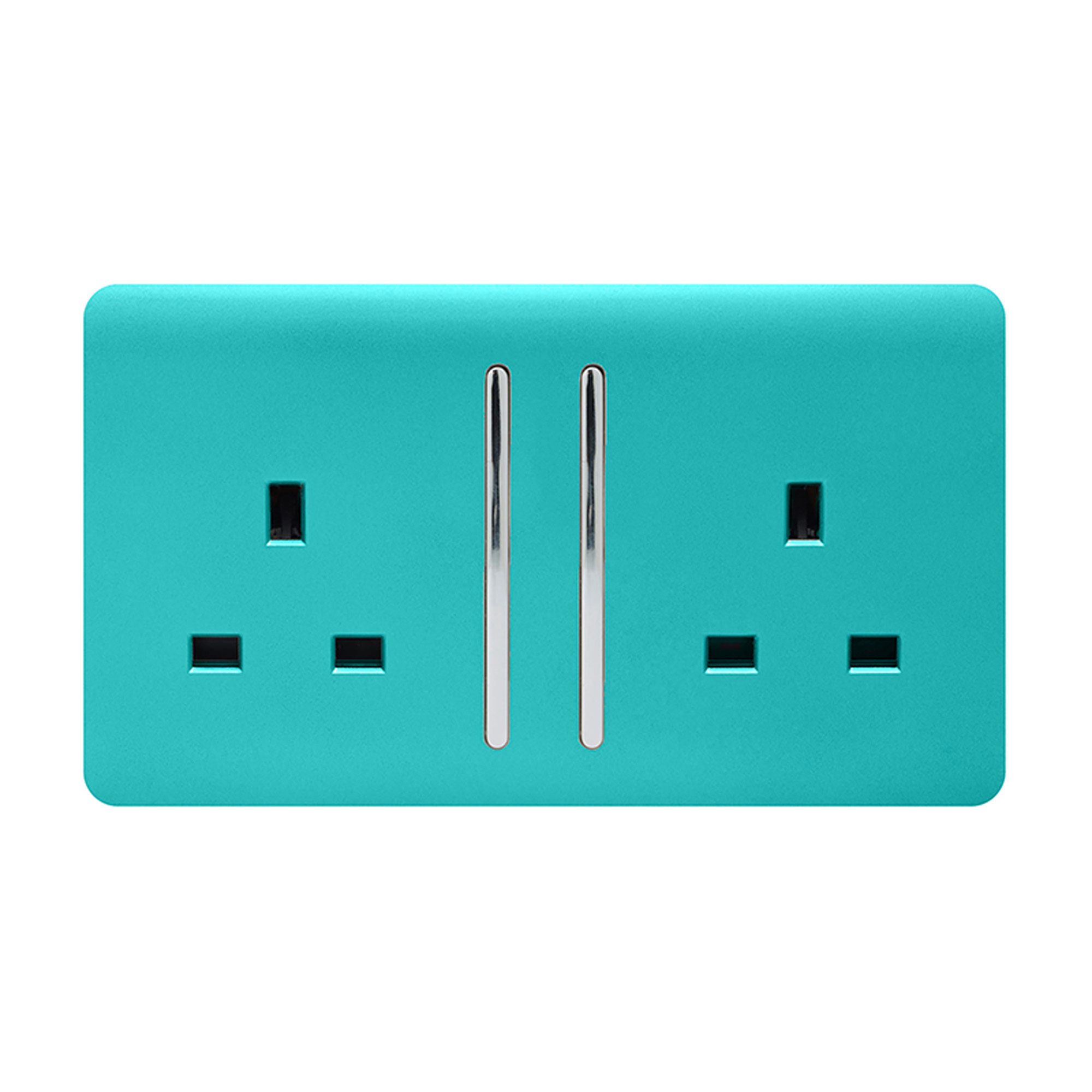 ART-SKT213LBT  2 Gang 13Amp Long Switched Double Socket Bright Teal